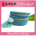 Palacio Style Jewelry Unique Sparkling Blue Rhinestone Tassel Bangles